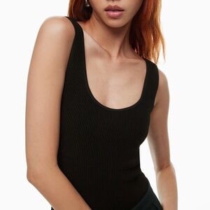 Aritzia | Babaton Sculpt Knit Scoopneck Tank | Size Medium | Black
